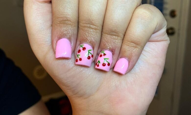 cherry nail art design